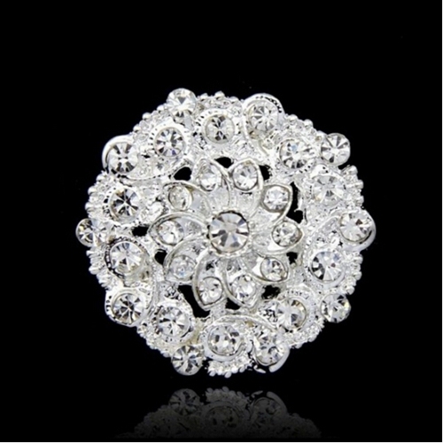 Rhinestone Brooch Pin Crystal Flower Brooches Bride Wedding Jewelry Gift Women Lady Dress Clothing Coat Accessories Gift