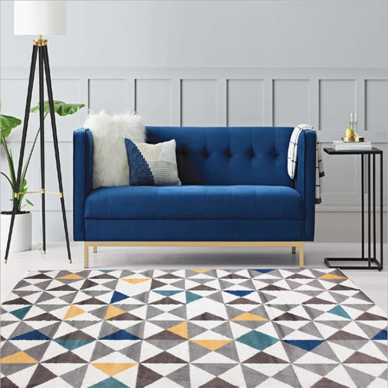 

Carpet Kids Room Non-slip Nordic Style Geometric Simple Yellow Green Blue Gray Rectangular Carpet Carpets for Living Room