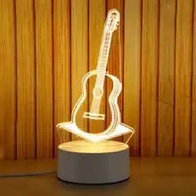 3D замок/Эйфелева башня/цветочный/гитара Форма светодиодный ночник Творческий номер прикроватной тумбочке ночника спящая свет