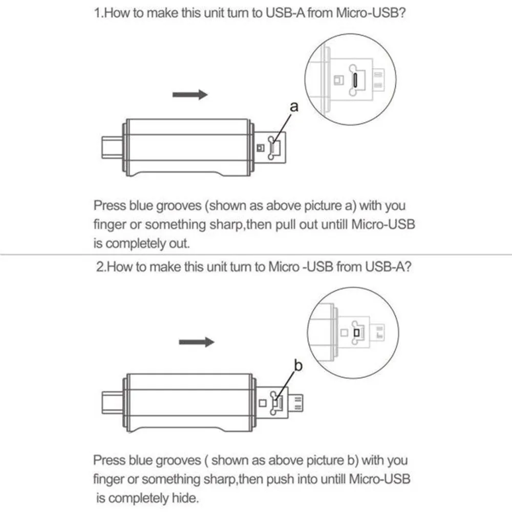 USB 2,0 3 в 1 Тип C Micro USB комбо 2 слота TF SD считыватель карт OTG. 4,19