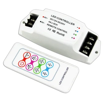 

DC12V-24V,BC-361-4A,With RF Remote Wireless Constant Voltage RGB 3CH Strip Controller For 5050 3528 RGB Led Strip Light