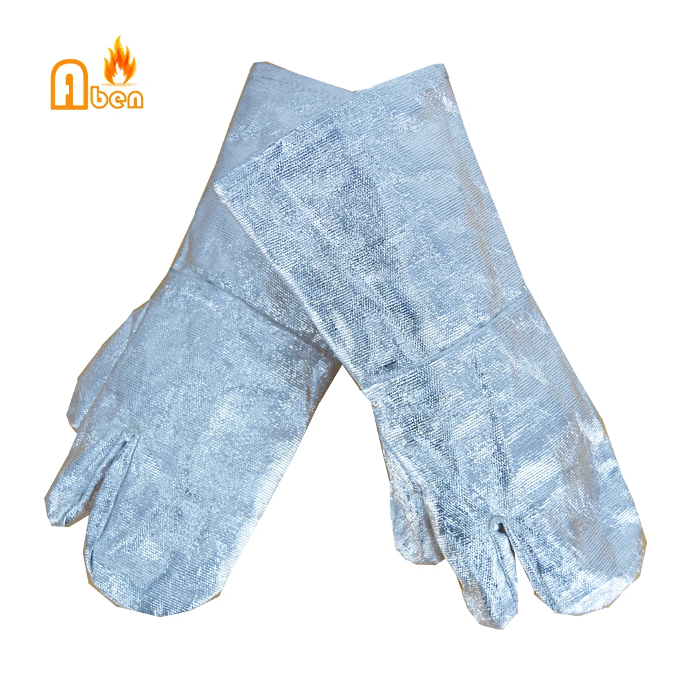 1000 градусов три пальчикового типа теплоизоляционный материал алюминиевые перчатки пожарного