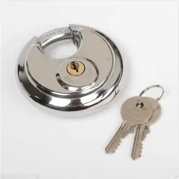 

1PCS 70mm Good Duty Stainless Steel Armor Brass Cylinder Disc Padlock Round Lock christmas gift
