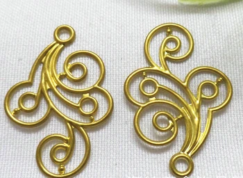 

200pcs/lot 21*31mm brass flower filigree wrap CLOUD findings