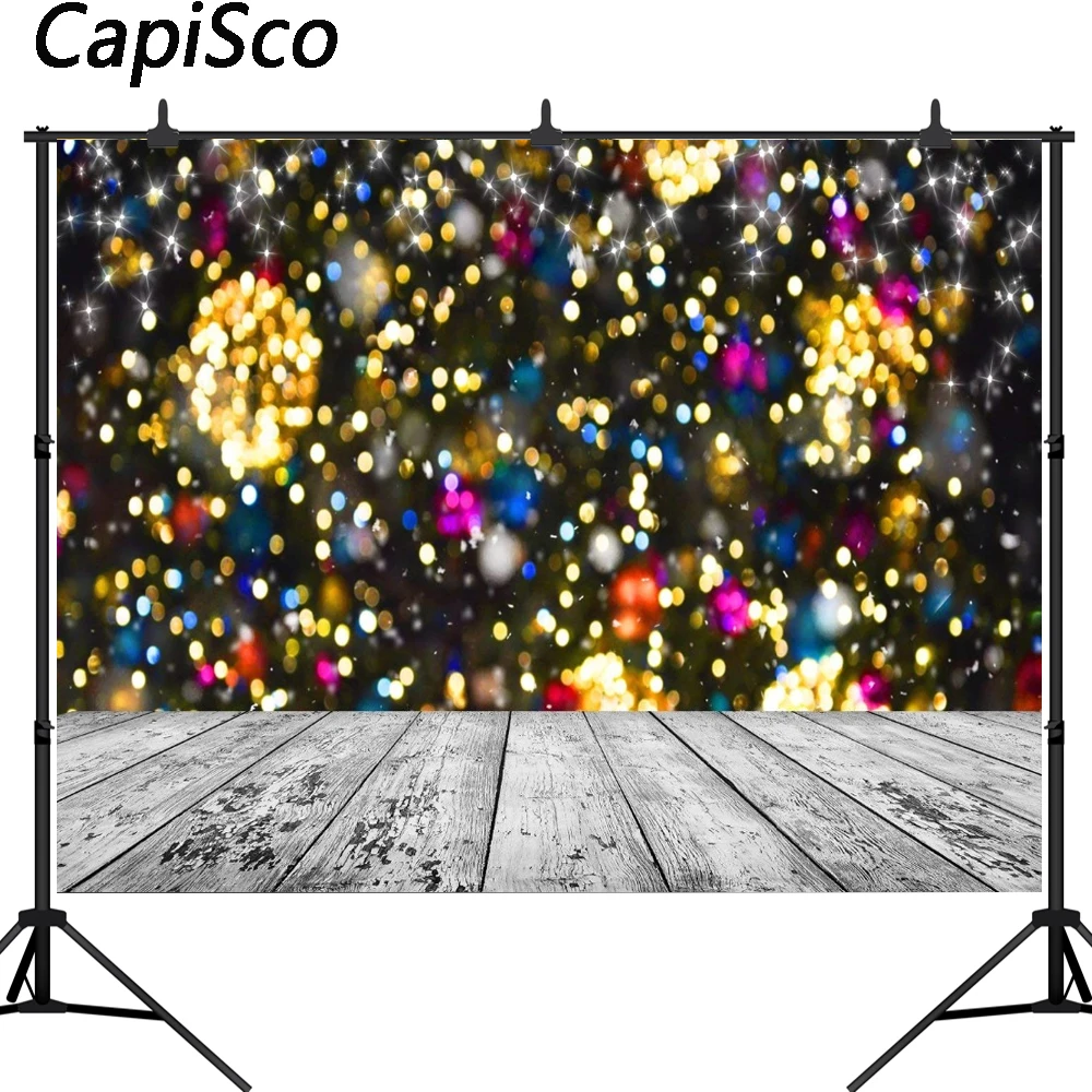 Фон для фотосъемки Capisco с золотыми звездами Блестящий bokeh Рождественская тема