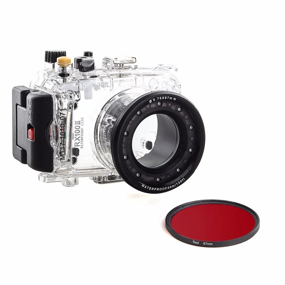 Meikon Waterproof Underwater Camera Housing Diving Case for SONY DSC-RX100 ii/RX100M2/RX100 Mark2+Red Filter 67mm | Электроника