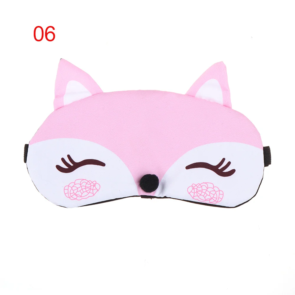 Милая маска для сна с изображением лисы, натуральная маска для сна с 3D эффектом, маска для век, повязка для глаз, для женщин и мужчин, переносная повязка на глаза, дорожная повязка на глаза