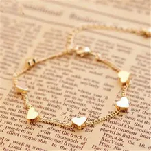 FD4127 new Gold Chain Anklet Heart Love Bracelet Barefoot Sandal Beach Foot Jewelry