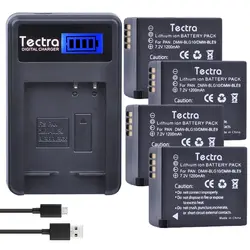 Tectra 4 шт. dmw-blg10 blg10/dmw-ble9 Замена литий-ионная Батарея + ЖК-дисплей USB Зарядное устройство для Panasonic Lumix GF5 gf6 GX7 lx100