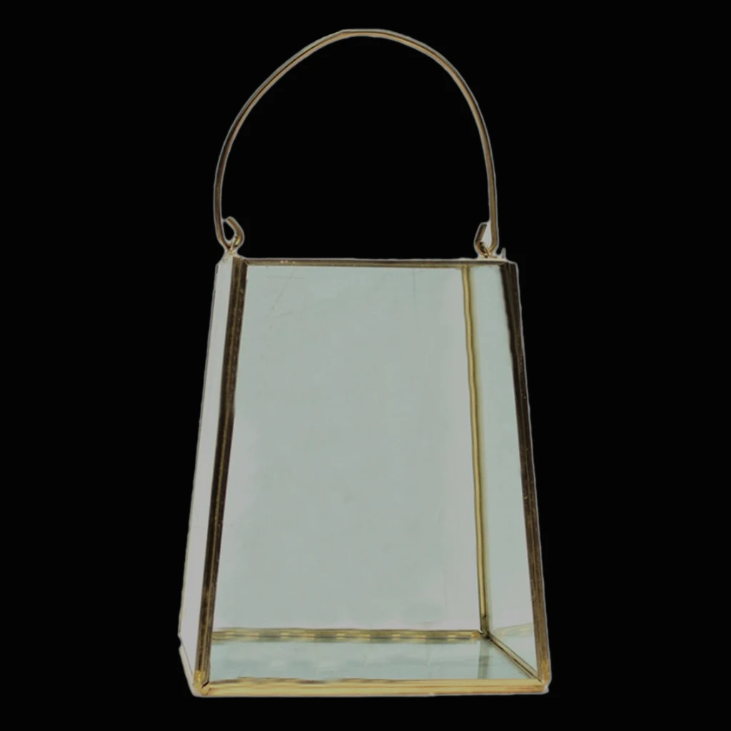 Винтажная прозрачная стеклянная Геометрическая коробка для домашнего стола подсвечник для свадьбы