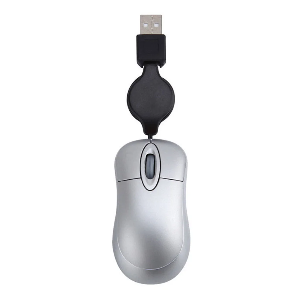 Милая Проводная мини мышь с выдвижным USB кабелем эргономичная игровая для офиса
