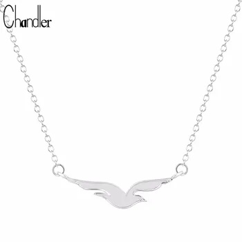 

Chandler Flying Sea Mew SeaGull Bird Pendant Necklaces For Women Adorable Charm Long Chain Metallic Love Jewelry Drop Shipping