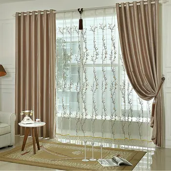 

New arrival Solid Curtains Embossed Luxury Window Drapes Blackout Curtains Modern Curtain for Bacony Living Room