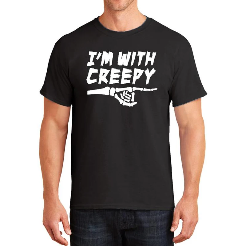 T Shirt Men Gothic Streetwear Tshirt Plus Size Shirt Men T-shirt with Creepy Halloween Scary Funny T Shirts Graphic Tees Men