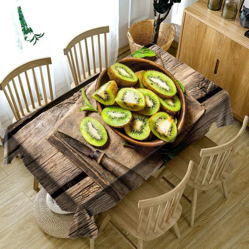 

Digital printing imitation printed wood tablecloth round tablecloth factory direct
