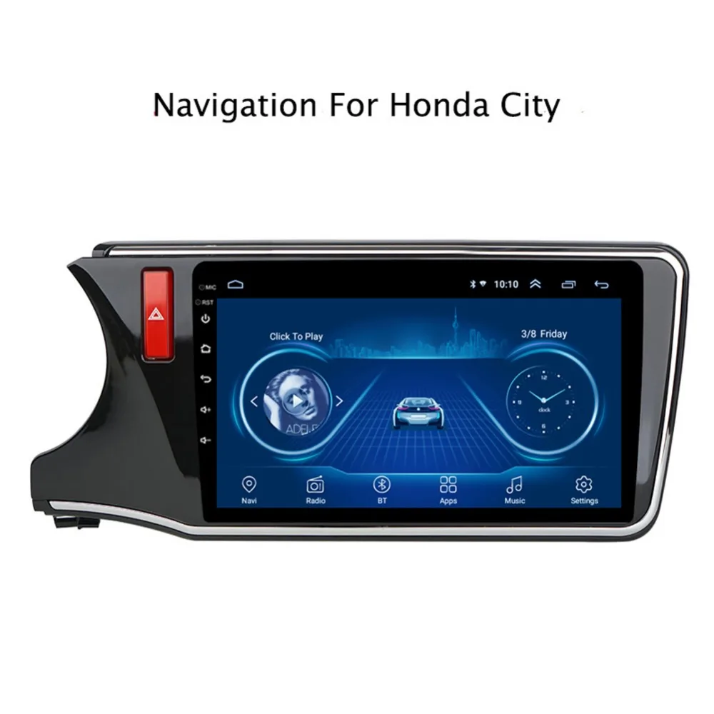 

Android 9.1 Car radio Super Slim Touch Screen GPS Navigation for Honda City Greiz 2015 head unit Stereo Multimedia Bluetooth