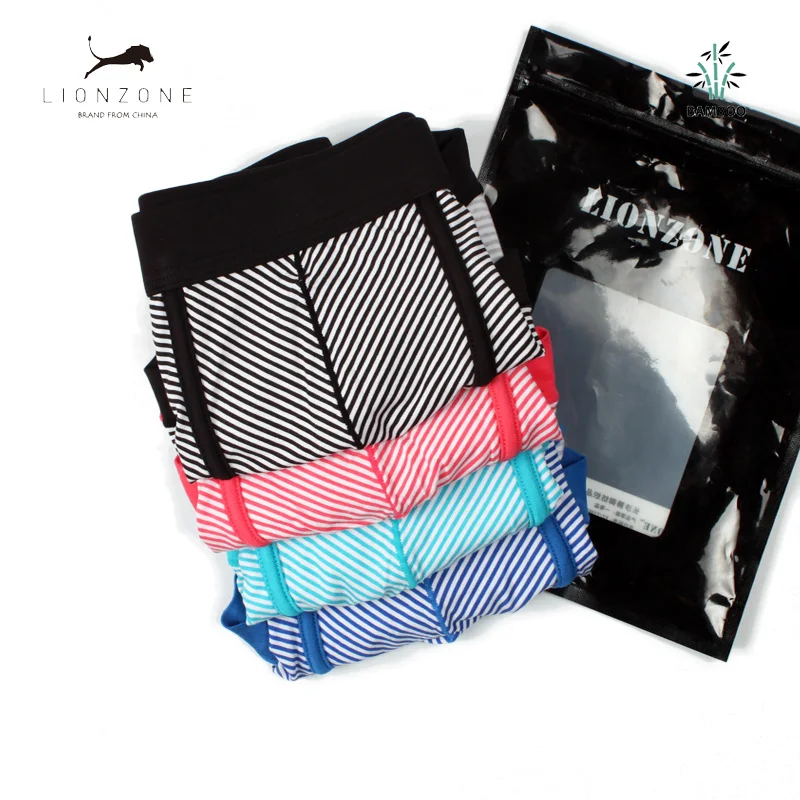 Мужское нижнее белье боксеры в полоску трусы бамбуковое модные Cueca Masculina Новое