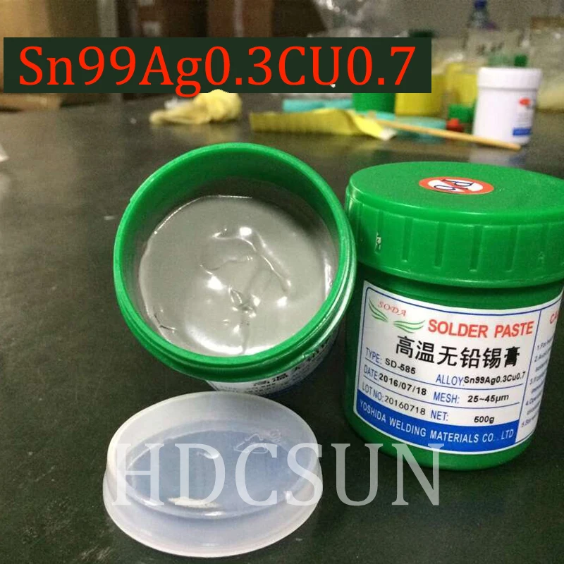 

free shipping high quality SD-585 Sn99Ag0.3Cu0.7high temperature solde paste Lead-free SMT Solder Paste 500g for BGA soldering