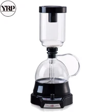 YRP Coffee Syphon Pot Electric Hand-turning knob 3 Cups Coffee Siphon Brewer Drip Vacuum Filter Coffee Maker Kettle Percolator akira halogen beam heater syphon coffee maker heater siphon coffee maker tool vacuum coffee pot beam heater with high quality