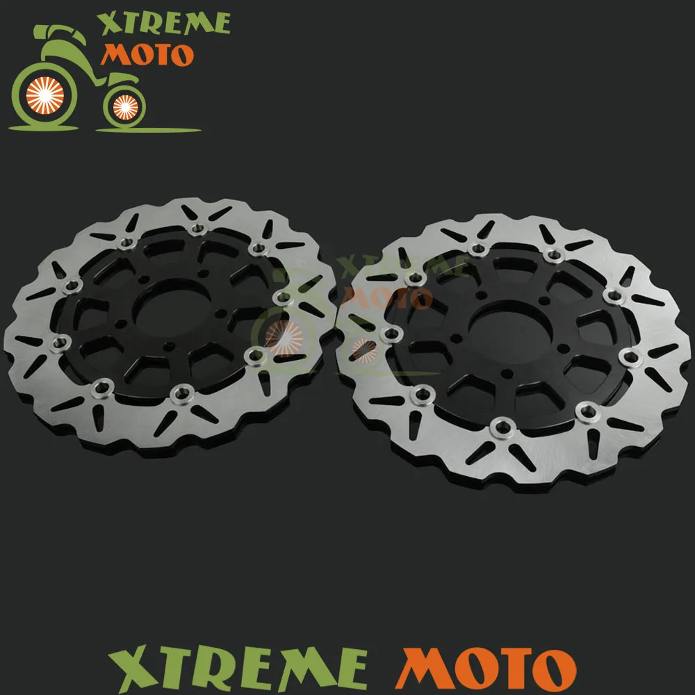 

2Pcs Black Motorcycle Front Floating Brake Disc Rotor For SV GSXF GSXF GSX600F 04-06 GSF650 05 06 SV650 03-09 GSX750F 04-06