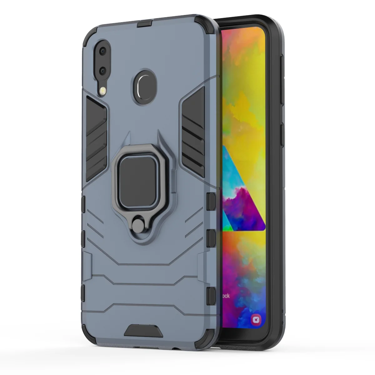 DWaybox для samsung Galaxy M20 подставка держатель случае 2in1 двойные слои противоударный чехол с Автомобильный держатель Магнитный 25 шт./лот