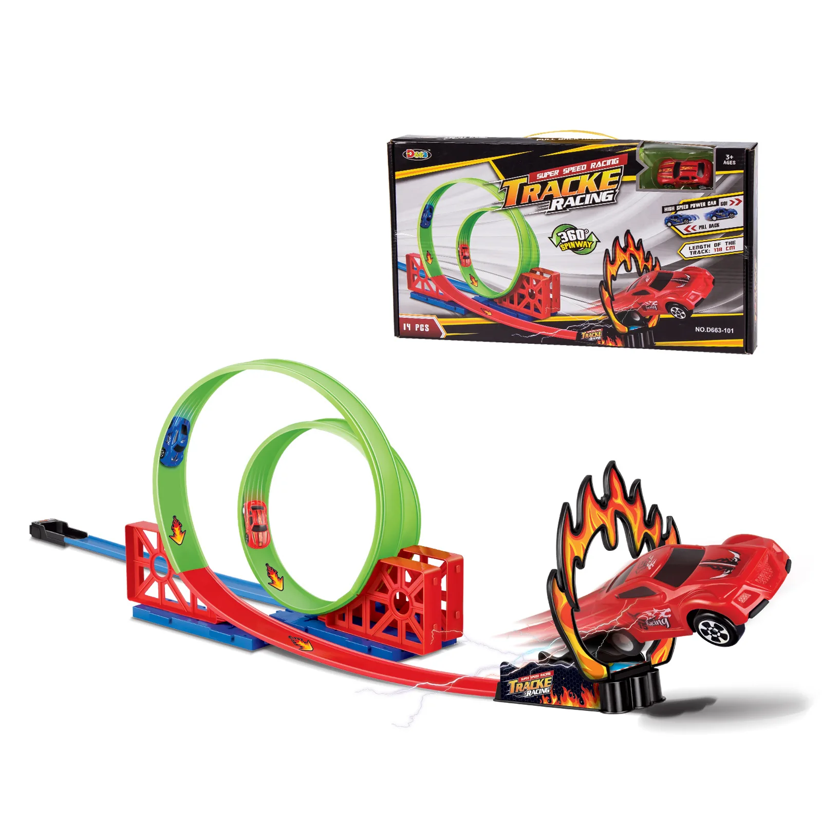 14PCS High Speed Racing Car High Speed Competition Car Track Toy