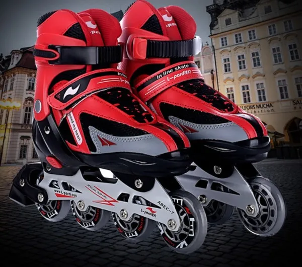 تزلج الكبار الطفل قابل للتعديل الفني الأسطوانة أحذية التزلج نوعية جيدة شحن التزلج على الجليد أحذية رياضية أحذية رياضية