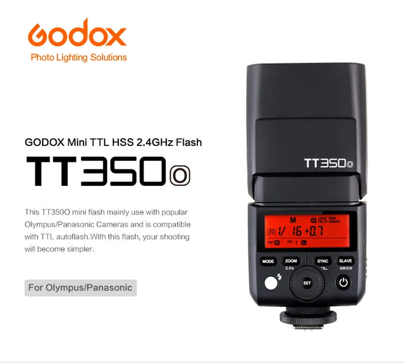 Godox Мини tt350o Speedlite TTL hss1/8000 s gn36 Камера флэш-Карманный Огни tt350 + x1to триггера для Olympus panasonic