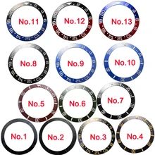 1 pic 38 мм керамический \ алюминиевый красный черный синий зеленый ободок(13 цветов выбран) Вставка подходит автоматические 40 мм часы Parnis