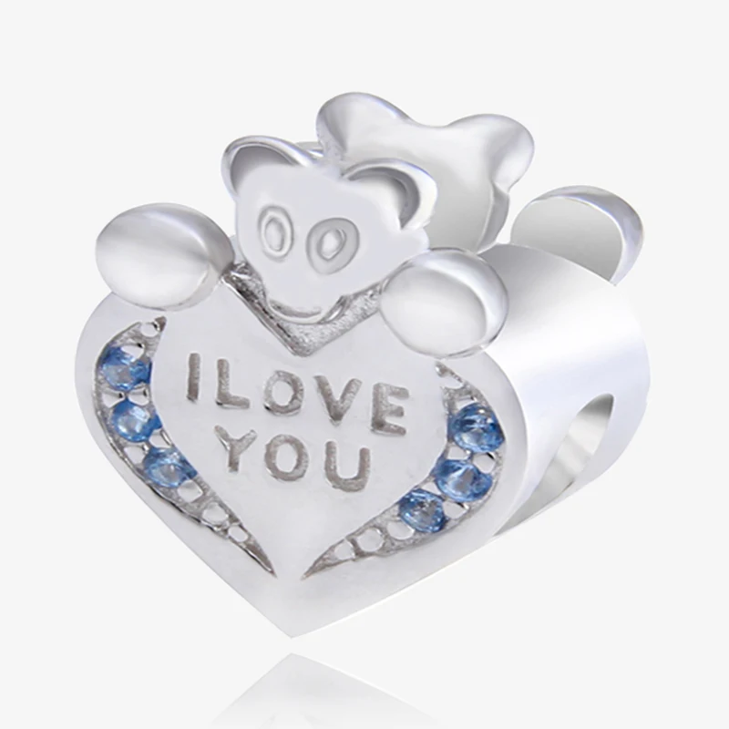 Strollgirl New Collection Romantic 925 Sterling Silver Love Heart Charm Beads Fit Original Pandora Bracelet Jewelry Accessories - Цвет: StrollGirlJF8384