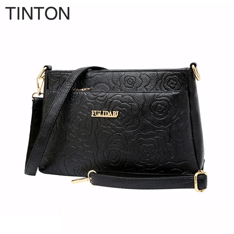 

2018 new fashion PU leather women crossbody bags floral design single shoulder strap ladies bag with silt pocket women bag party