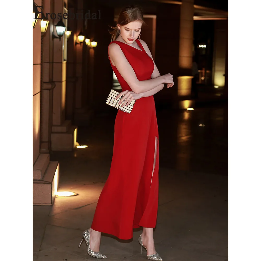 

Erosebridal New Arrival Red Sexy Evening Dresses 2019 Backless Evening Gowns One Shoulder Women Formal Party Dress Robe De Gown