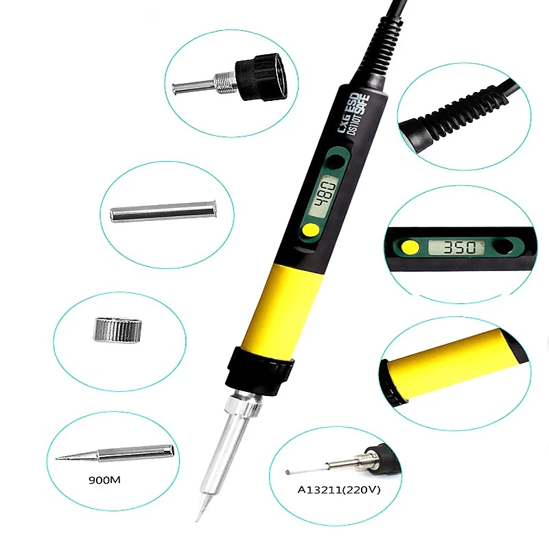

CXG DS110T 220V 110W Anti-static Electric Iron Thermostat Digital Soldering Iron Constant Temperature Adjustable