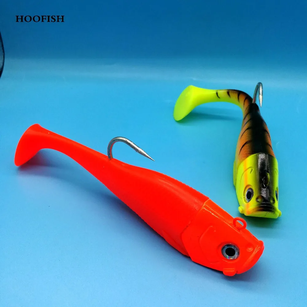 Hoofish 1 шт./лот привести голову мягкая рыба 300 г/18 см 2 цвета один крюк Т хвост приманки рыболовные снасти