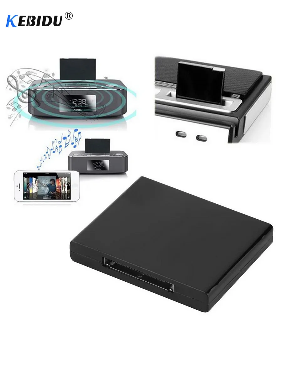 

Kebidu wireless Bluetooth V2.0 Music Receiver Adapter 30 Pin Dock Docking Station Speaker and 1 LED for iPod For iPhone