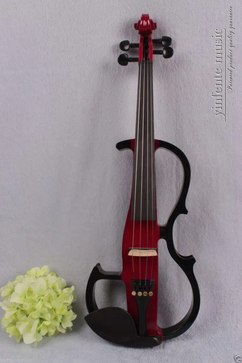 

Electric violin 4/4 Powerful Sound silent ebony parts high quality red #1382