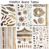 Sexy Sun Moon Star Temporary Tattoo Women Party Body Arm Art Fake Flash Tatoos Gold Metallic Tattoo Stickers Girl Bracelet Wrist ► Photo 1/6