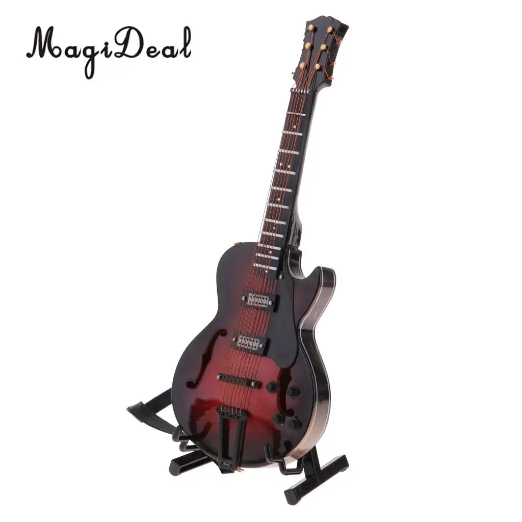 Handmade 1/6 Miniature Coffee Acoustic Guitar with Strap for   Figures /12inch Dolls Accessories Collections