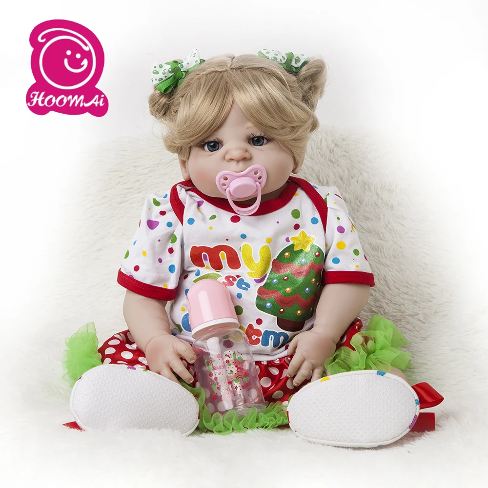 

55cm Gold Hair Doll Babies Reborn 22'' DIY Toys Full Silicone Vinyl Body Reborn Dolls Realistic Princess Kids Playmates