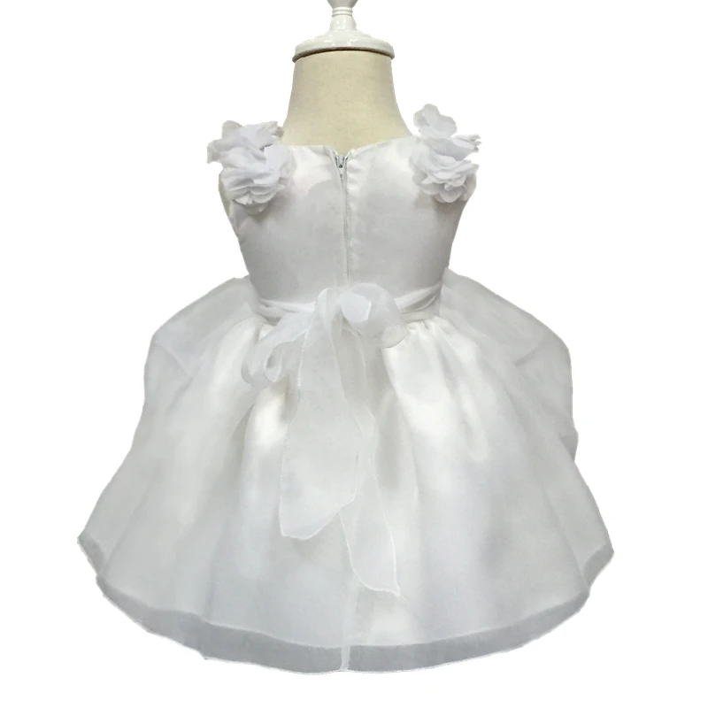 Free Shipping 6M 24M Formal Infant Dresses Cheap White Flower Girl