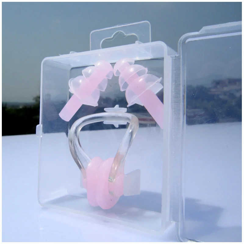 

SBART Waterproof Soft Silicone Nose Clip Ear Plugs Swimming Equipment Unisex Adult Swimming Tool Nose Clip Earplugs Boxed Set