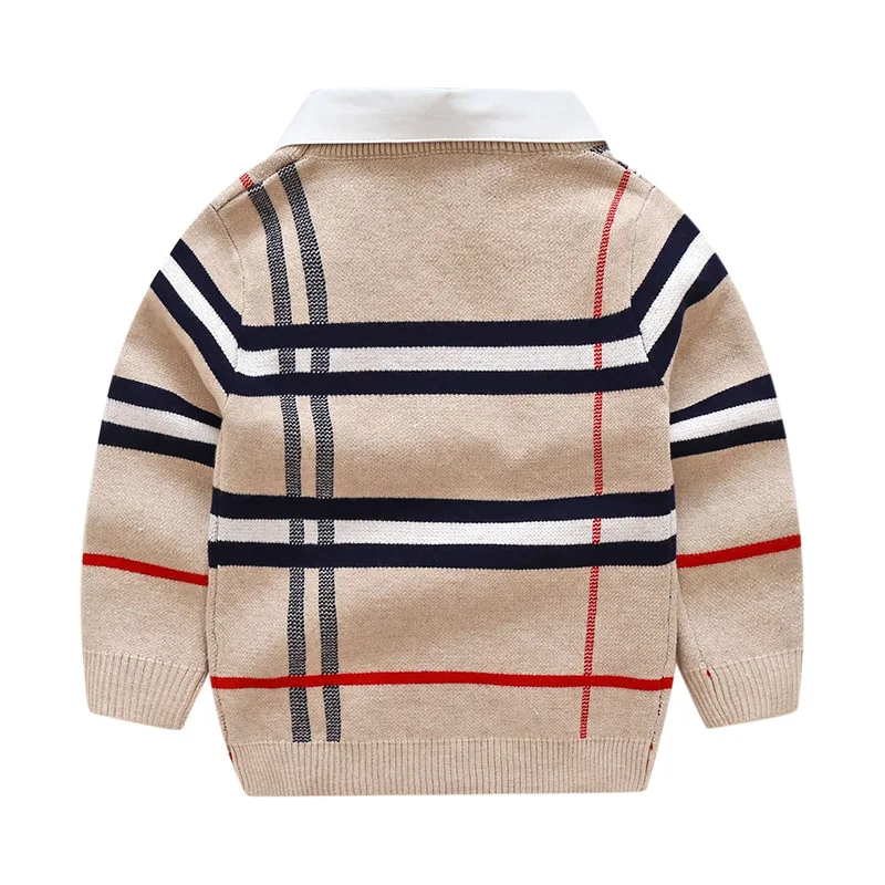 2018 Autumn Boys Sweater Plaid Children Knitwear Boys Cotton Pullover Dual Collar Sweater Kids Fashion Outerwear Toddler HTB1.BdbaiDxK1RjSsphq6zHrpXaV - 2018 Autumn Boys Sweater Plaid Children Knitwear Boys Cotton Pullover Dual Collar Sweater Kids Fashion Outerwear Toddler