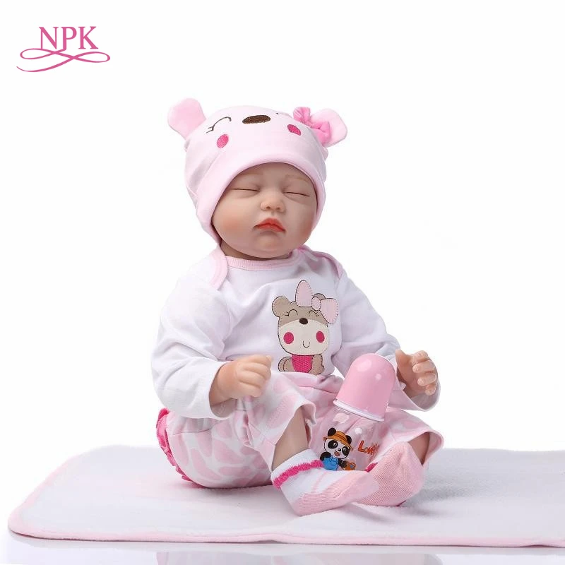 

NPK 18inch 43cm soft Silicone adora doll reborn dolls lifelike realista bonecas Fashion plamates holiday gift sleeping baby