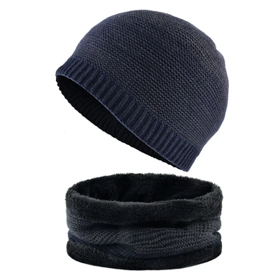 Простой мужские зимние шапки вязаные шерстяные Skullies для мальчиков хип-хоп кепка осенние gorros мужские теплые мягкие шапки для мужчин шапка зимняя мужская - Цвет: T-BU