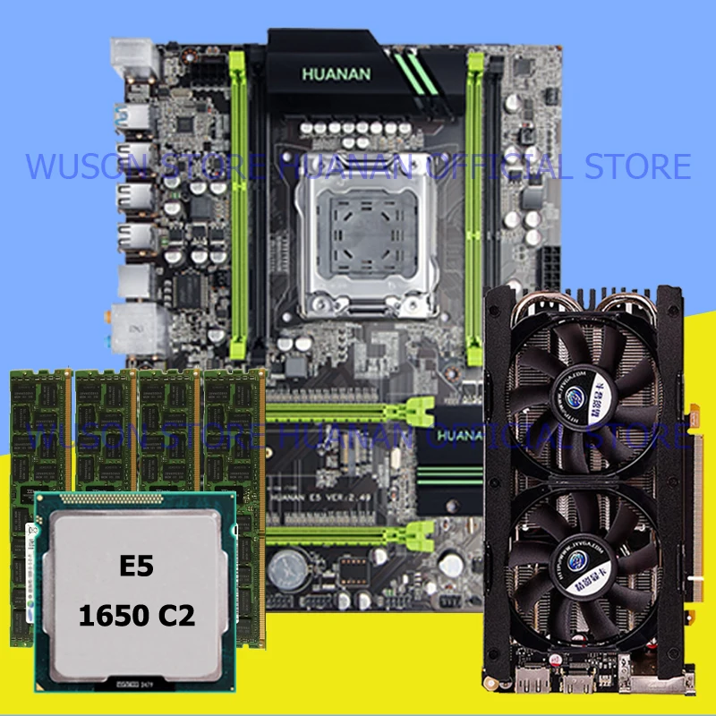 Материнская плата HUANAN ZHI X79 набор видеокарт для ЦП ОЗУ M.2 Xeon E5 1650 C2 3 2 ГГц RAM 32G(4*8G) 1600