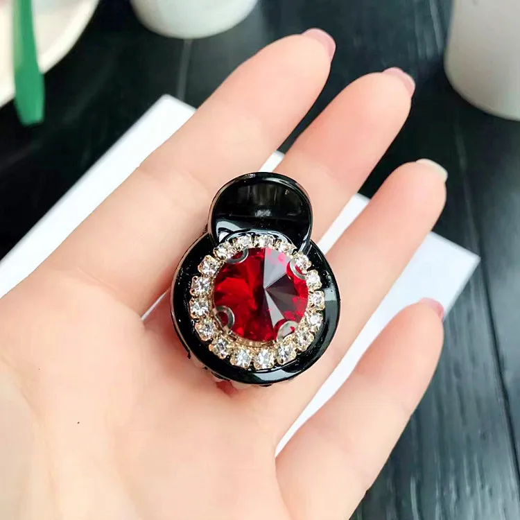 Elegance Crystal Hair Accessories For Girls Flower Hair Claws Cycle Shaped Hairpin Handmade Hair Clips