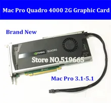 High quality Graphics card Quadro 4000 Q4000 2G DDR5 video cards with DVI and DP connector for mac pro free shipping by DHL