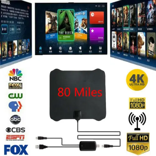 

Antenna TV Digital HD Skywire 4K 80 Mile Range Antenna Digital Indoor HD 1080P