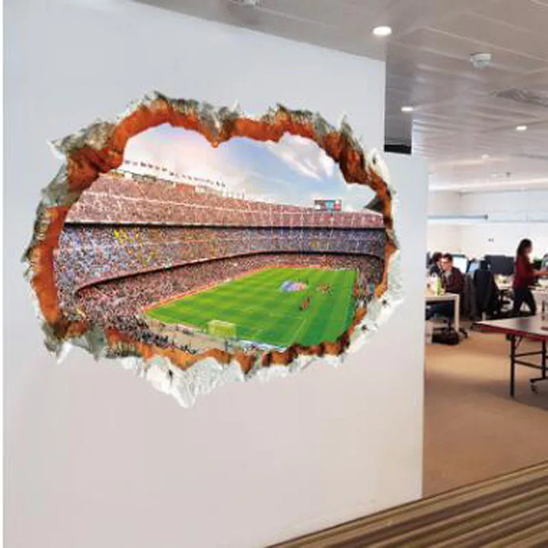 

Football World Cup decoration 3D three dimensional waterproof living room wall sticker PVC self adhesive sticker