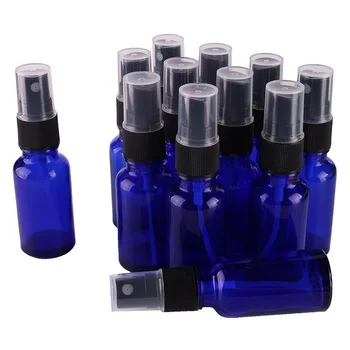

12pcs 20ml Cobalt Blue Glass Spray Bottle w/ Black Fine Mist Sprayer essential oil bottles empty cosmetic containers